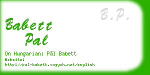 babett pal business card